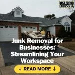 Dark commercial dumpster filled with office debris and construction materials